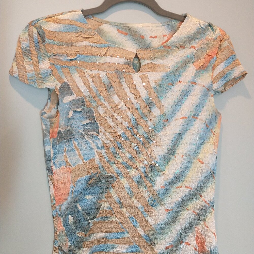 Alberto Makali Blouse with Sequin Accents